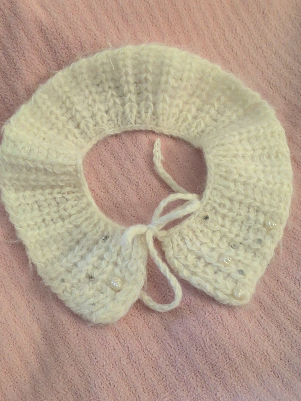 Vintage Angora Knit Collar